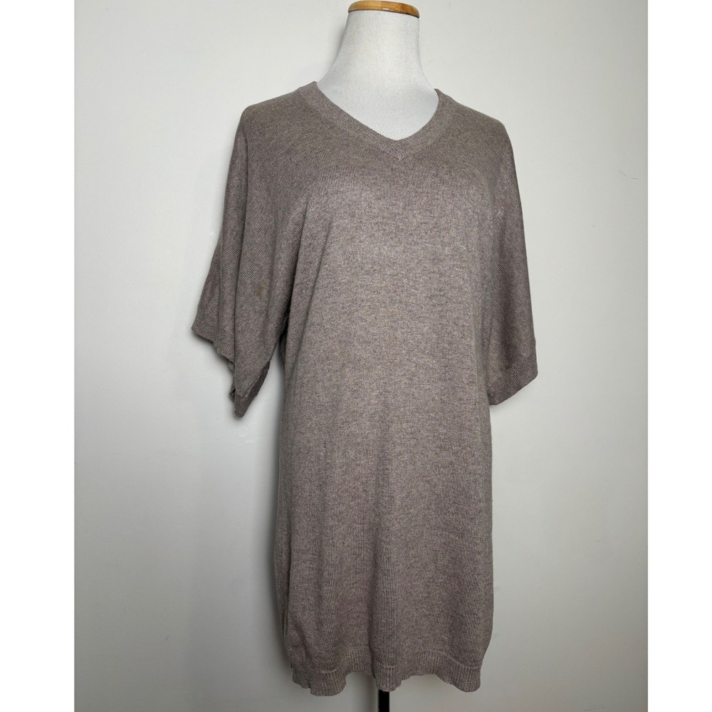 Womens Silk Cashmere Oversized Tunic Sweater XS Quiet Luxury Minimalist Neutral